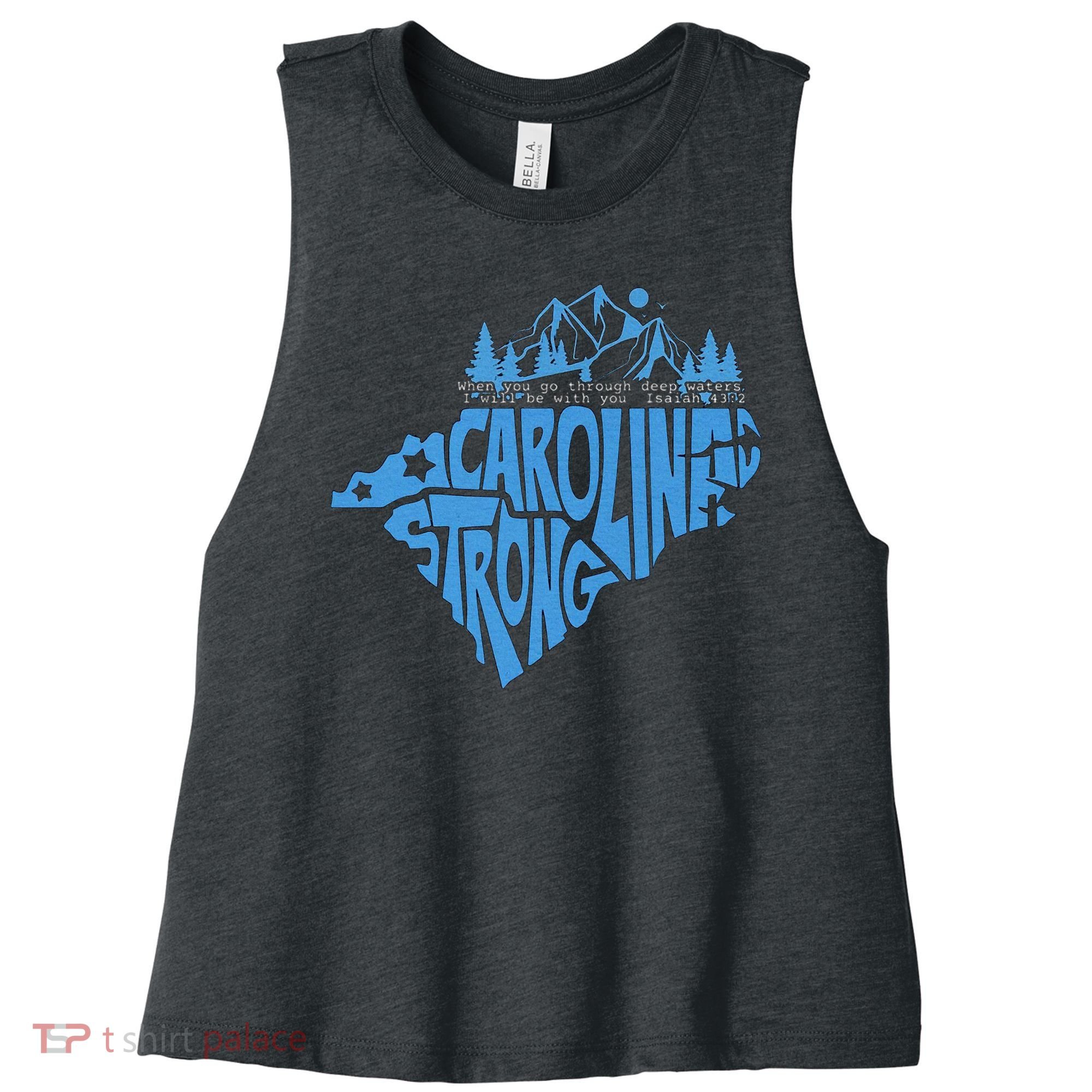 Carolina Strong Hurricane Relief Western Nc Women's Racerback Cropped Tank