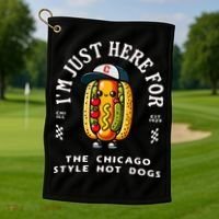 Chicago Style Hot Dog Lover Chicago Foodie Golf Towel thumb 1