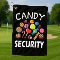 Candy Security Halloween Costume Party Golf Towel thumb 1