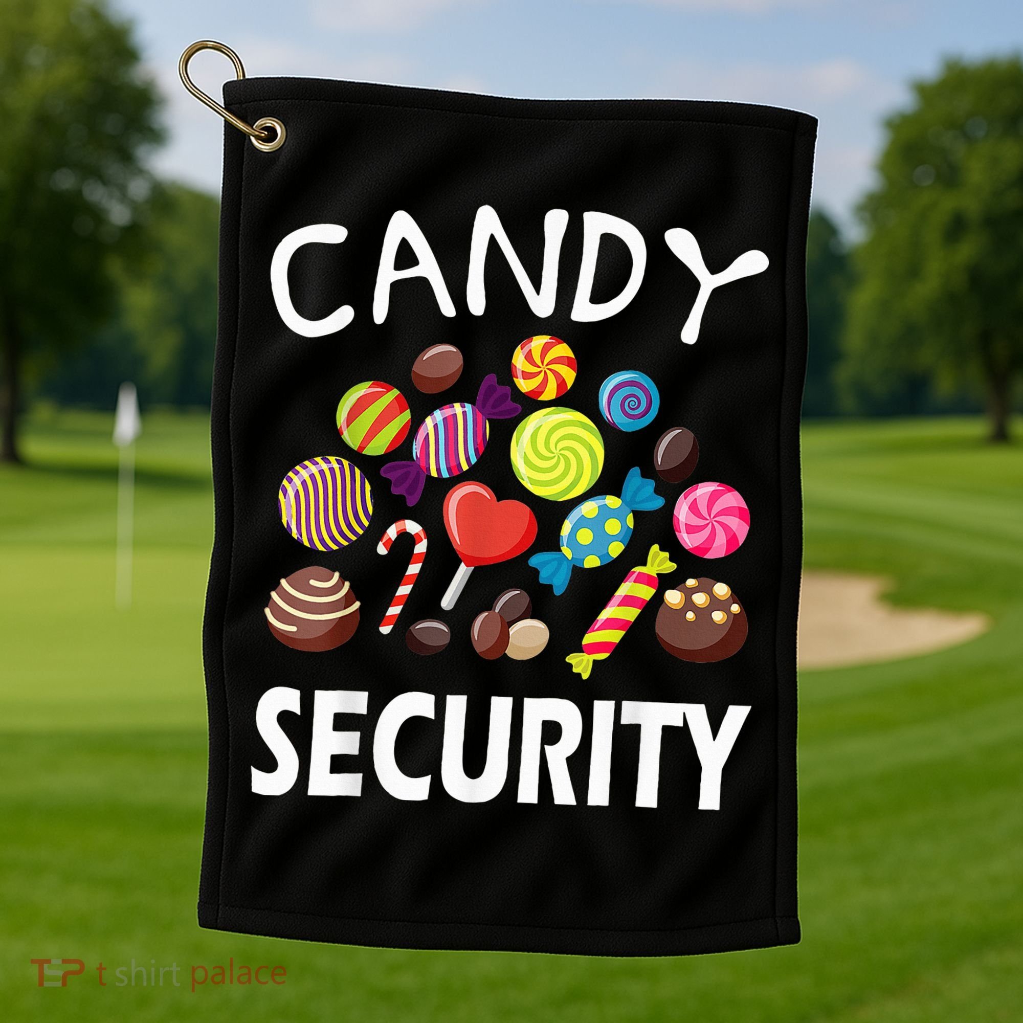 Candy Security Halloween Costume Party Golf Towel