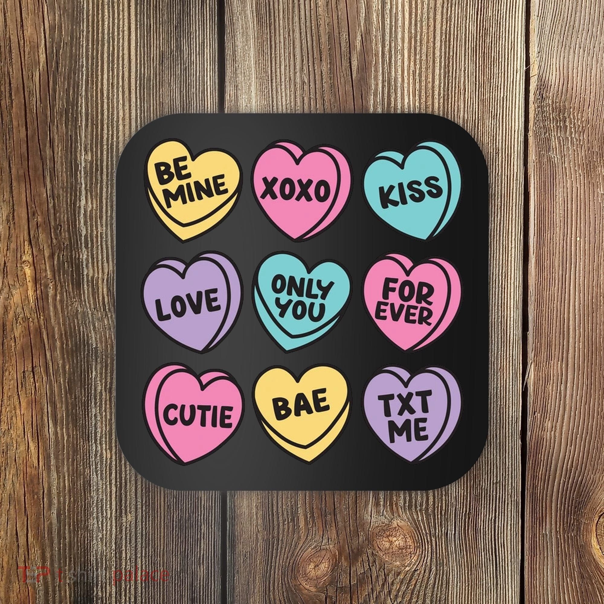 Candy Sweet Hearts Love Valentines Day Coaster