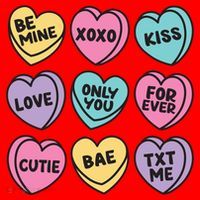 Candy Sweet Hearts Love Valentines Day Santa Hat thumb 1