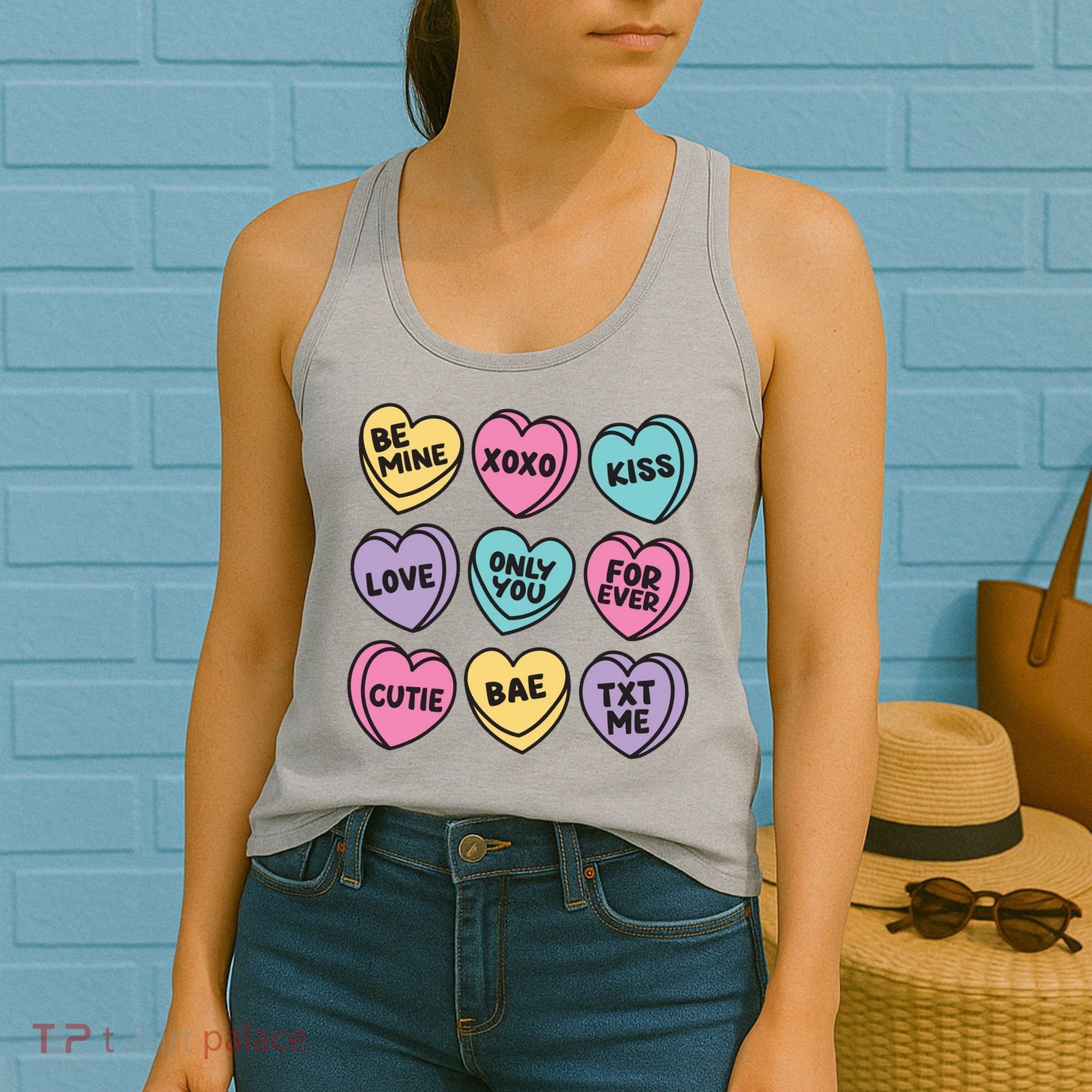 Candy Sweet Hearts Love Valentines Day Women's Tank Top