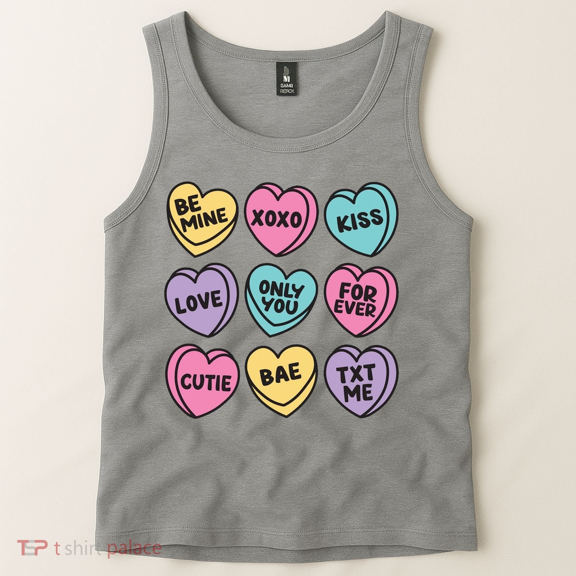 Candy Sweet Hearts Love Valentines Day Tank Top