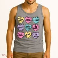 Candy Sweet Hearts Love Valentines Day Tank Top thumb 3