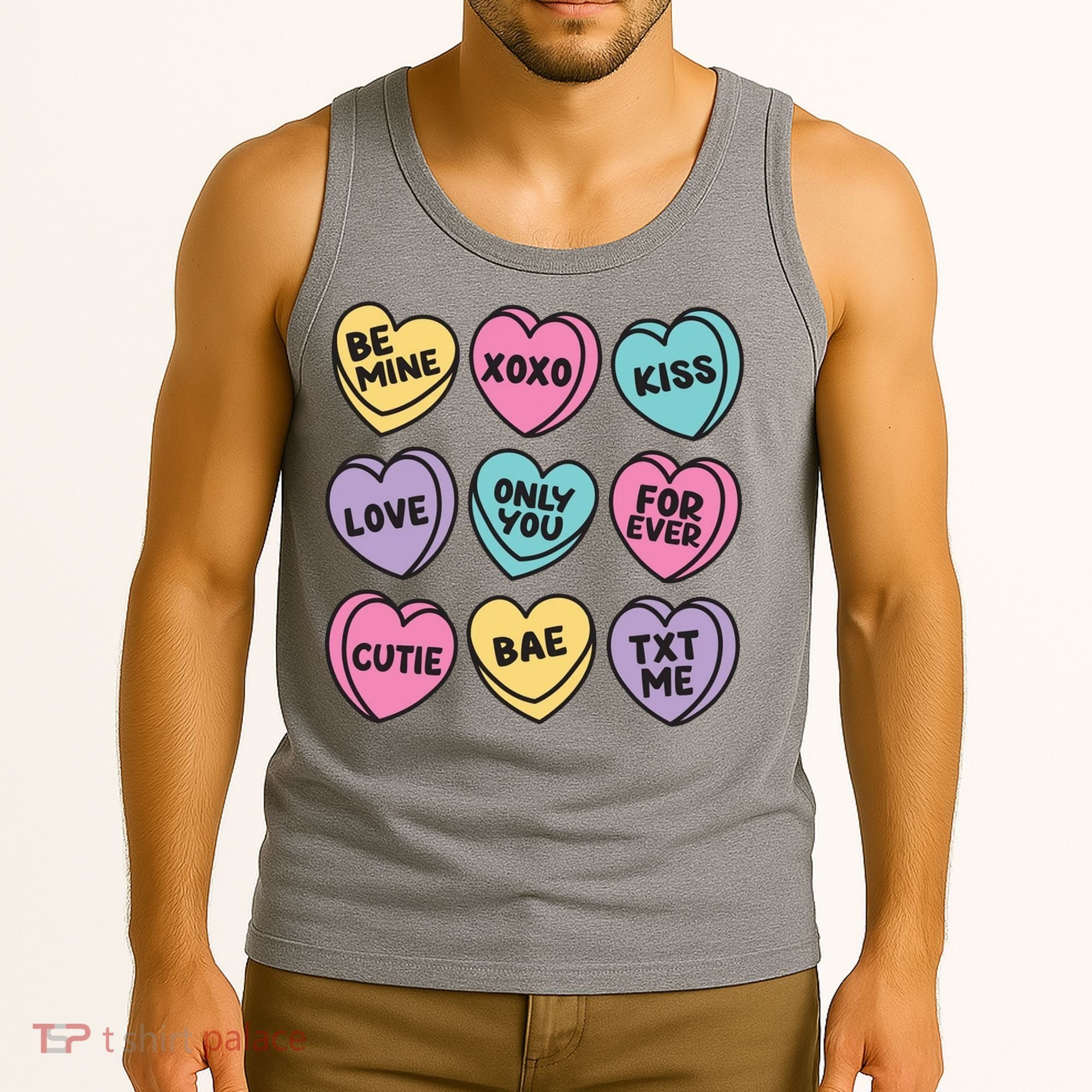 Candy Sweet Hearts Love Valentines Day Tank Top