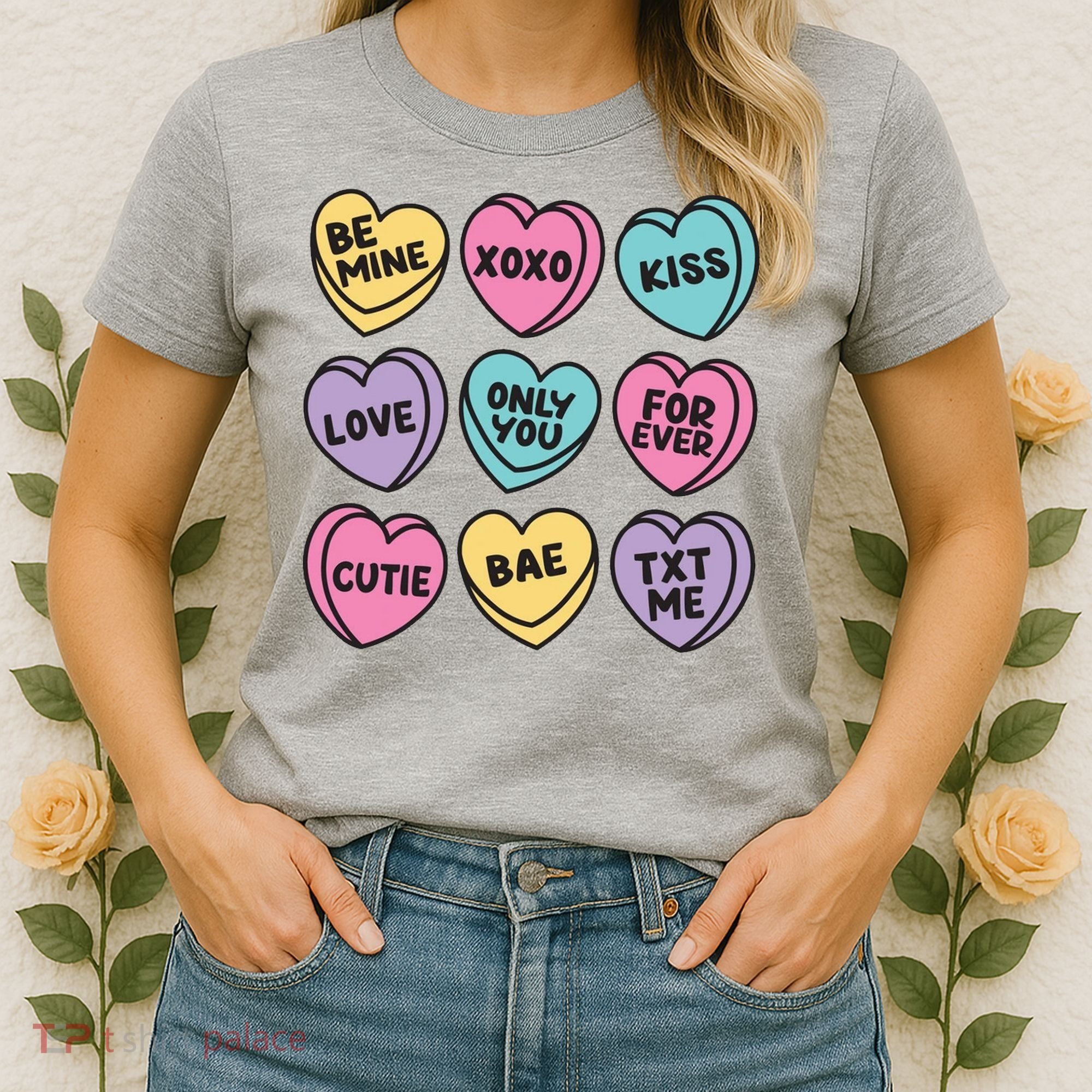 Candy Sweet Hearts Love Valentines Day Women's T-Shirt