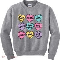 Candy Sweet Hearts Love Valentines Day Kids Sweatshirt thumb 0