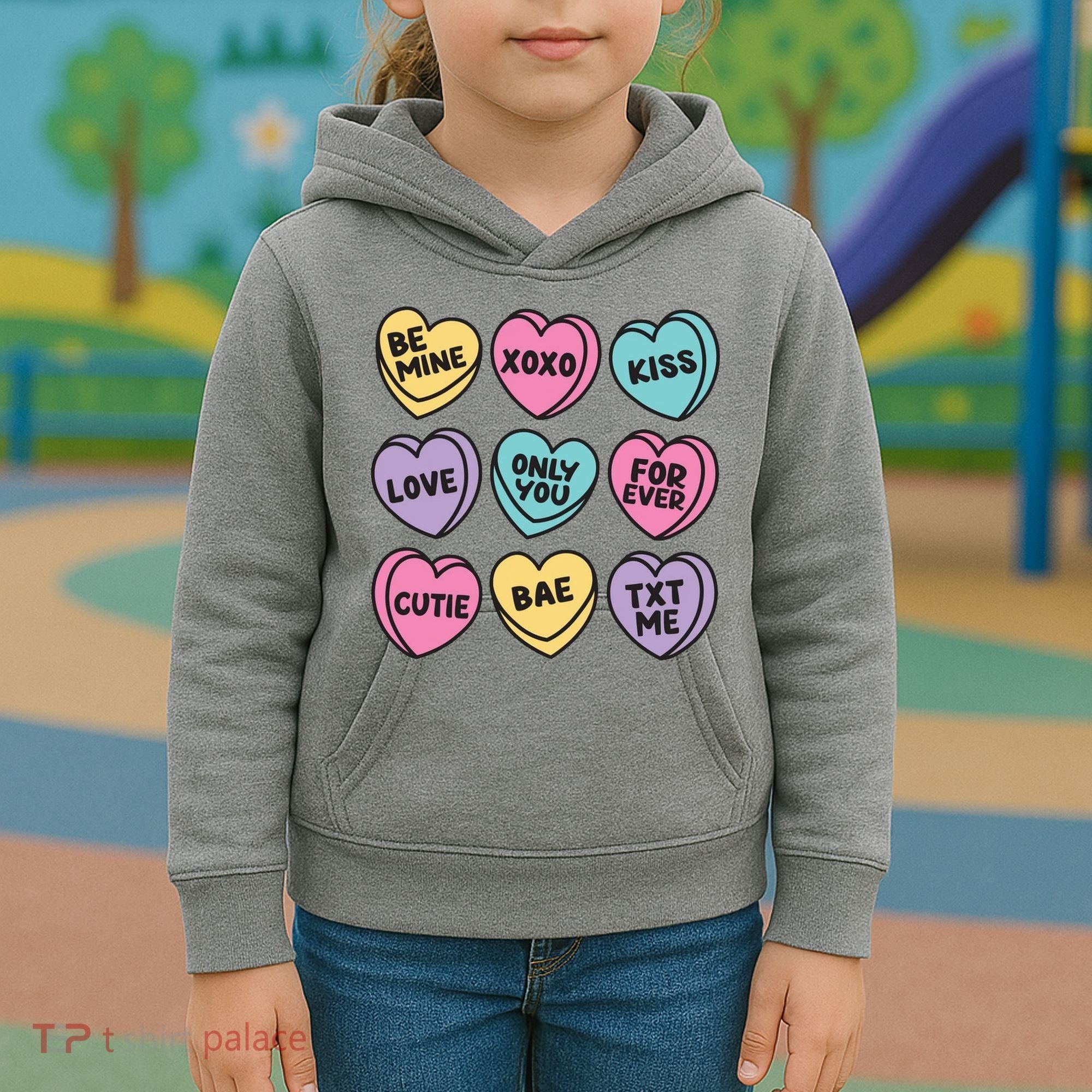 Candy Sweet Hearts Love Valentines Day Kids Hoodie