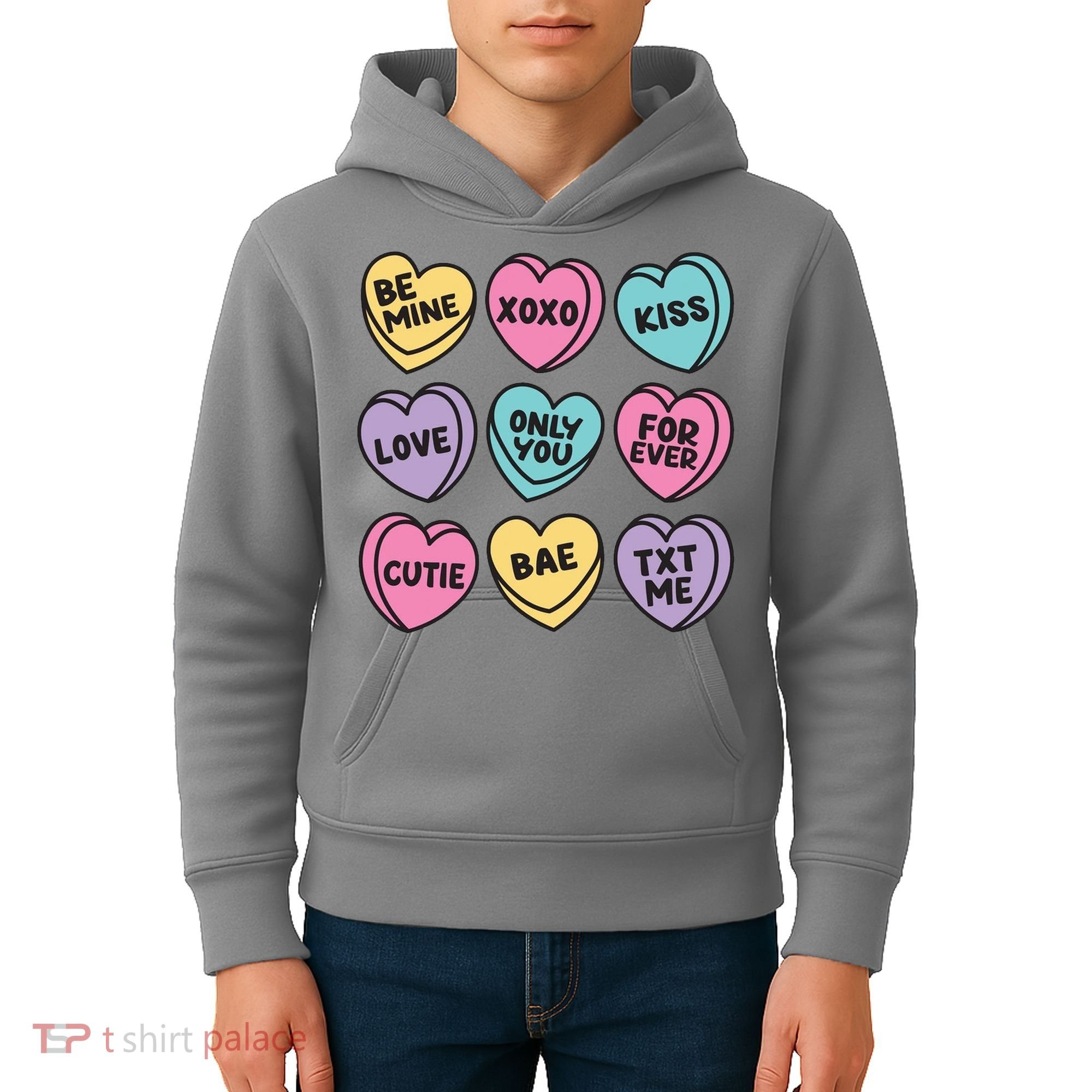 Candy Sweet Hearts Love Valentines Day Kids Hoodie
