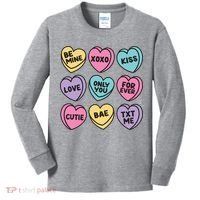Candy Sweet Hearts Love Valentines Day Kids Long Sleeve Shirt thumb 0