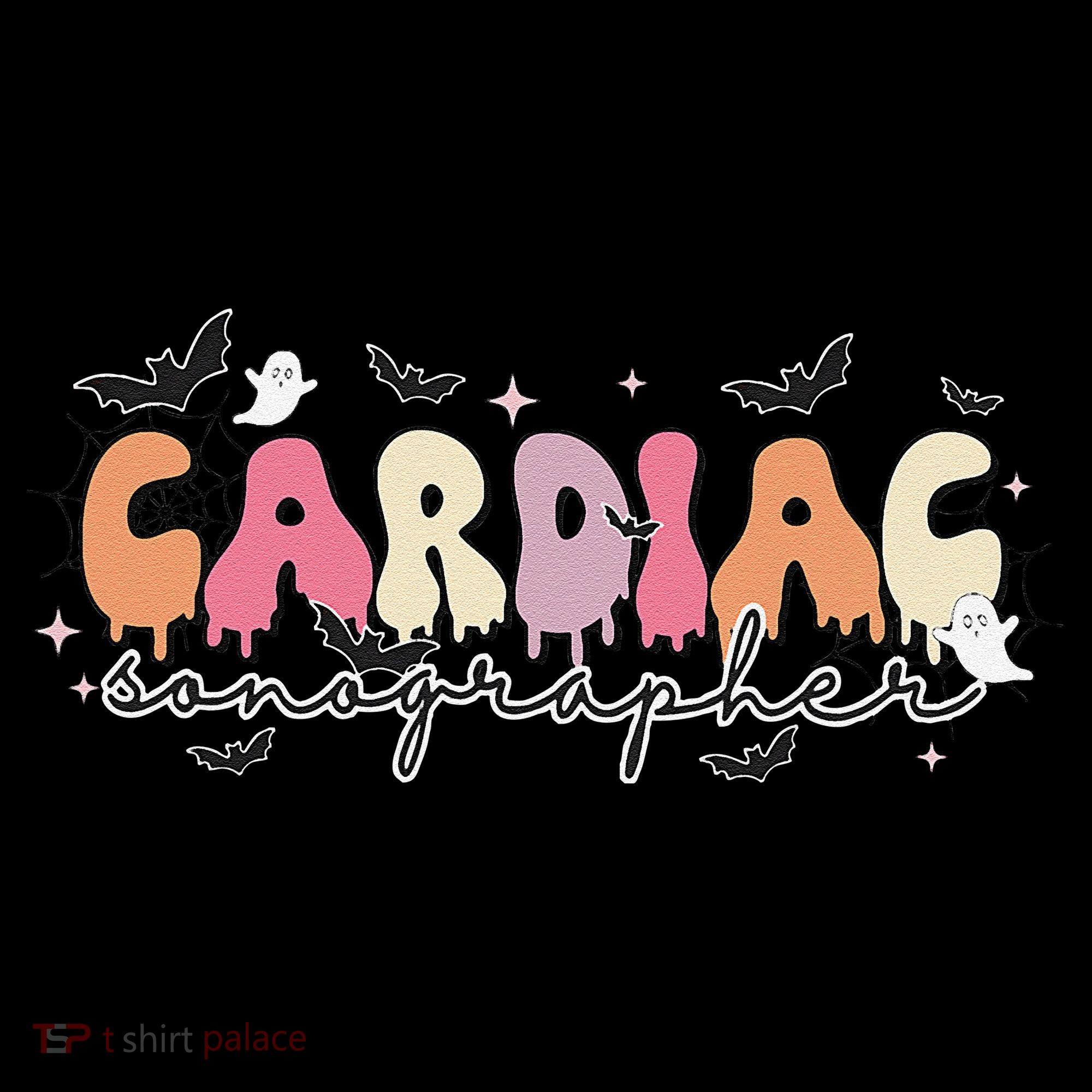 Cardiac Sonographer Halloween Ghosts Echocardiographers Women's Long Sleeve Shirt
