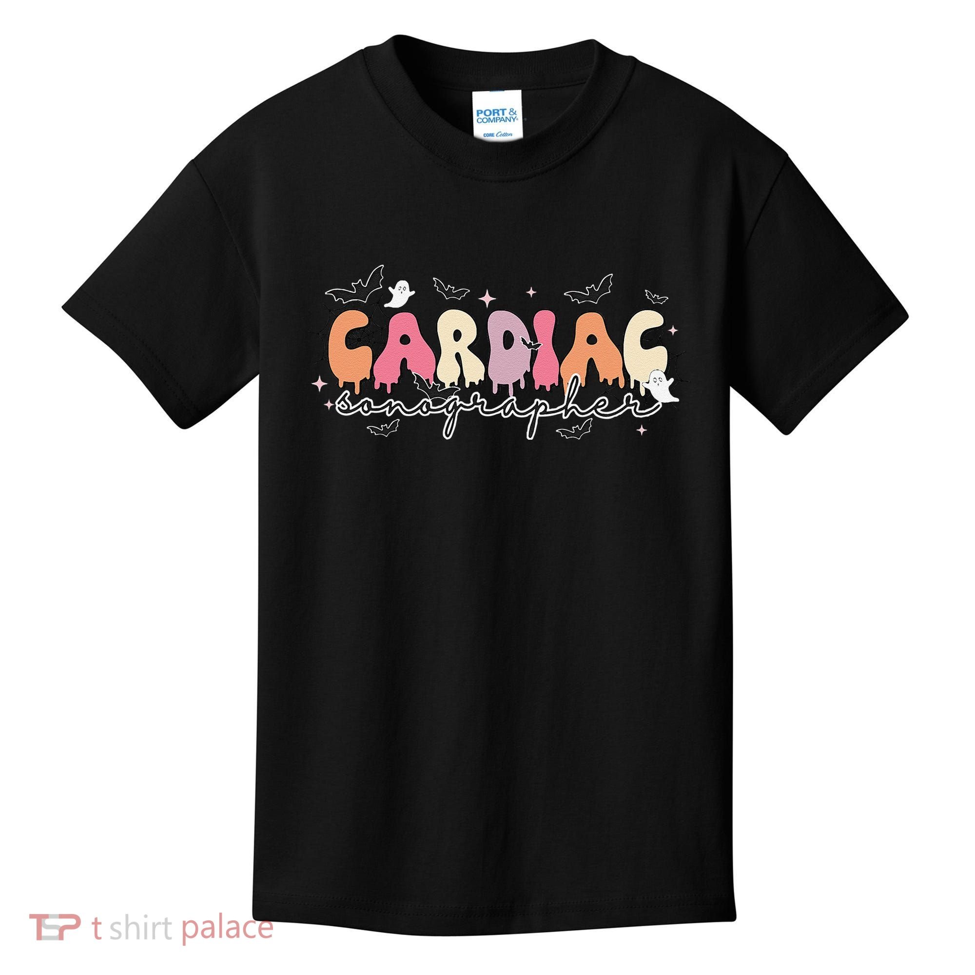 Cardiac Sonographer Halloween Ghosts Echocardiographers Kids T-Shirt