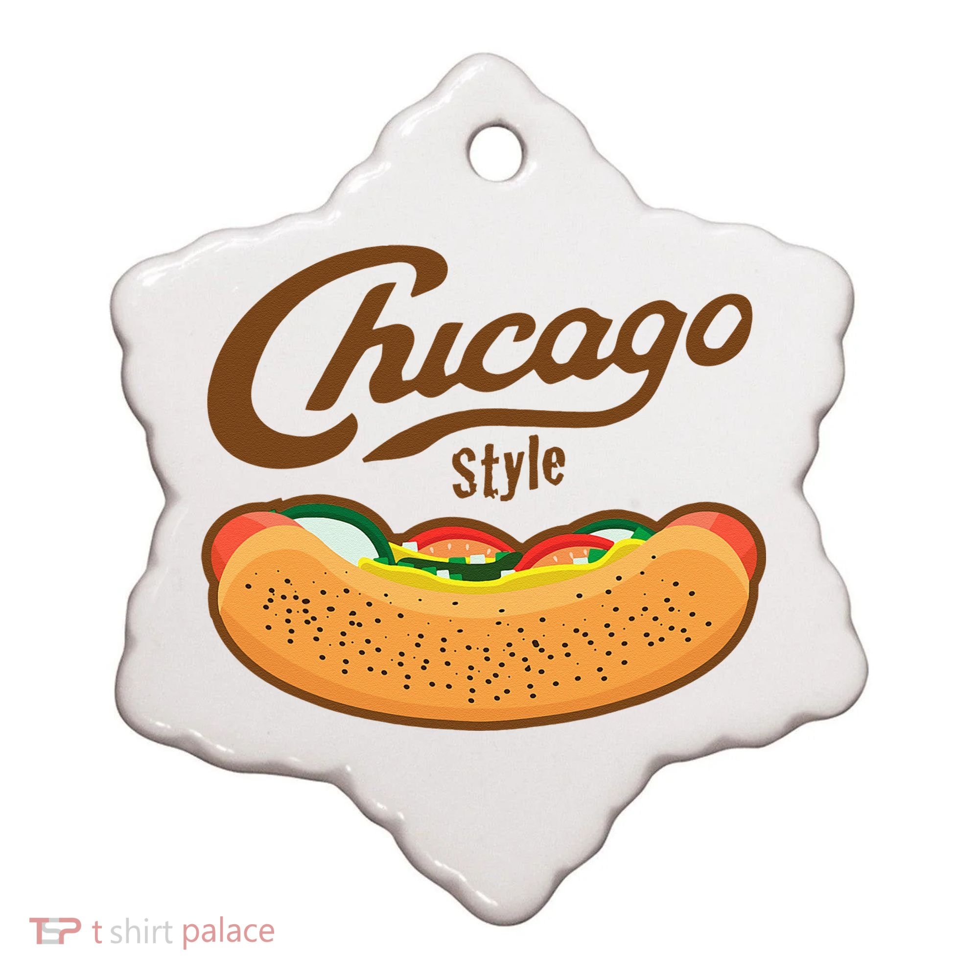 Chicago Style Hot Dog Summer Ceramic Ornament