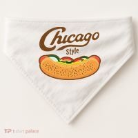 Chicago Style Hot Dog Summer USA-Made Doggie Bandana thumb 0