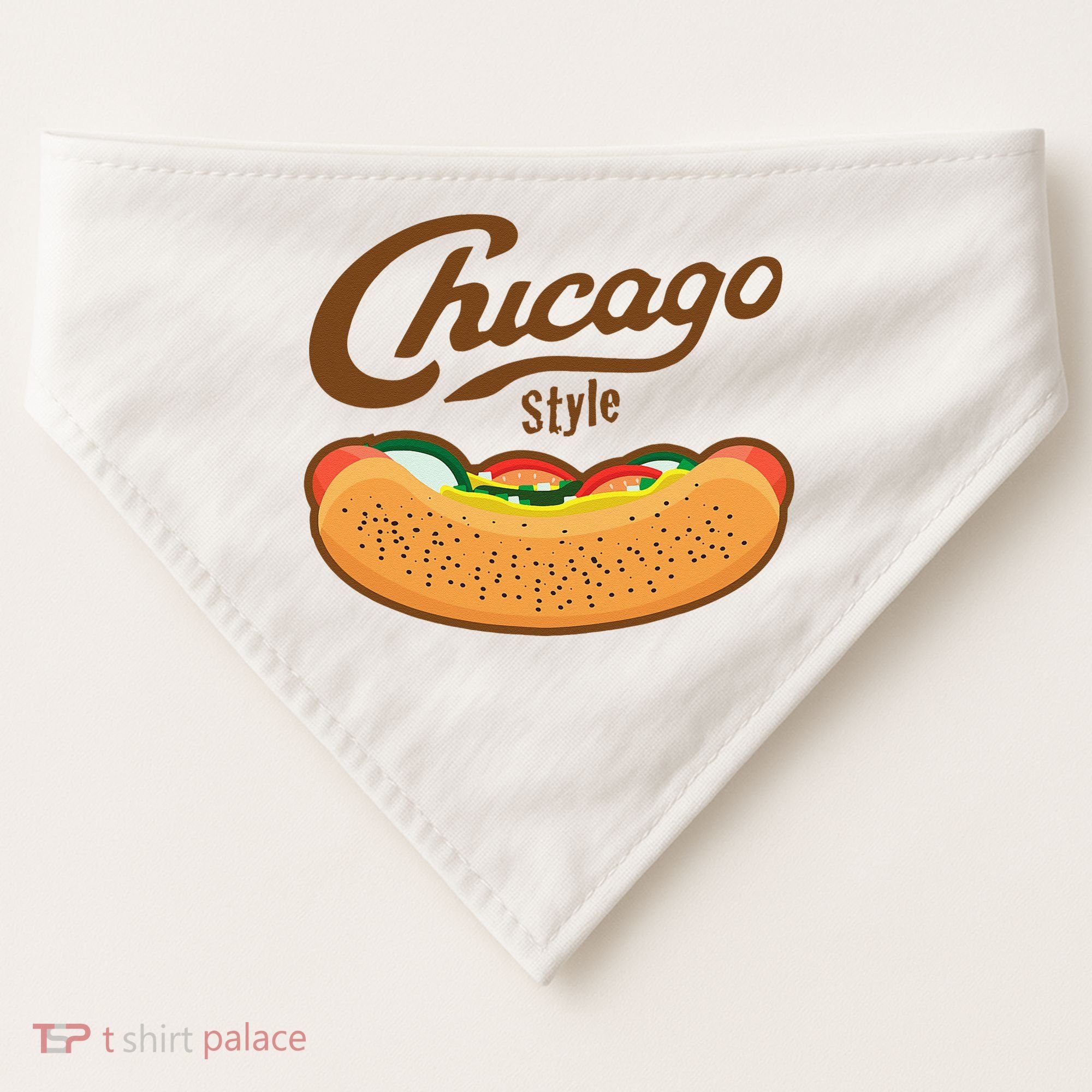 Chicago Style Hot Dog Summer USA-Made Doggie Bandana