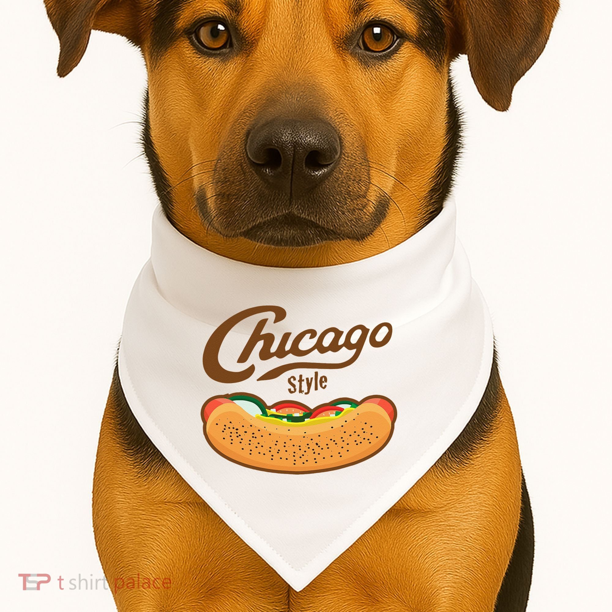 Chicago Style Hot Dog Summer USA-Made Doggie Bandana