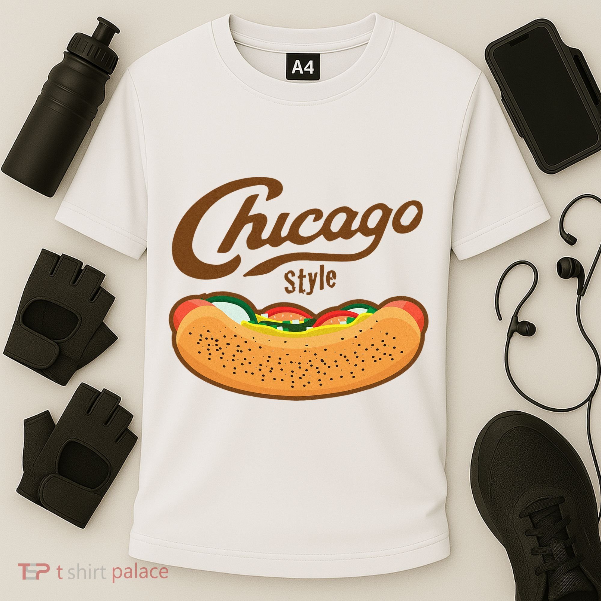 Chicago Style Hot Dog Summer Cooling Performance Crew T-Shirt