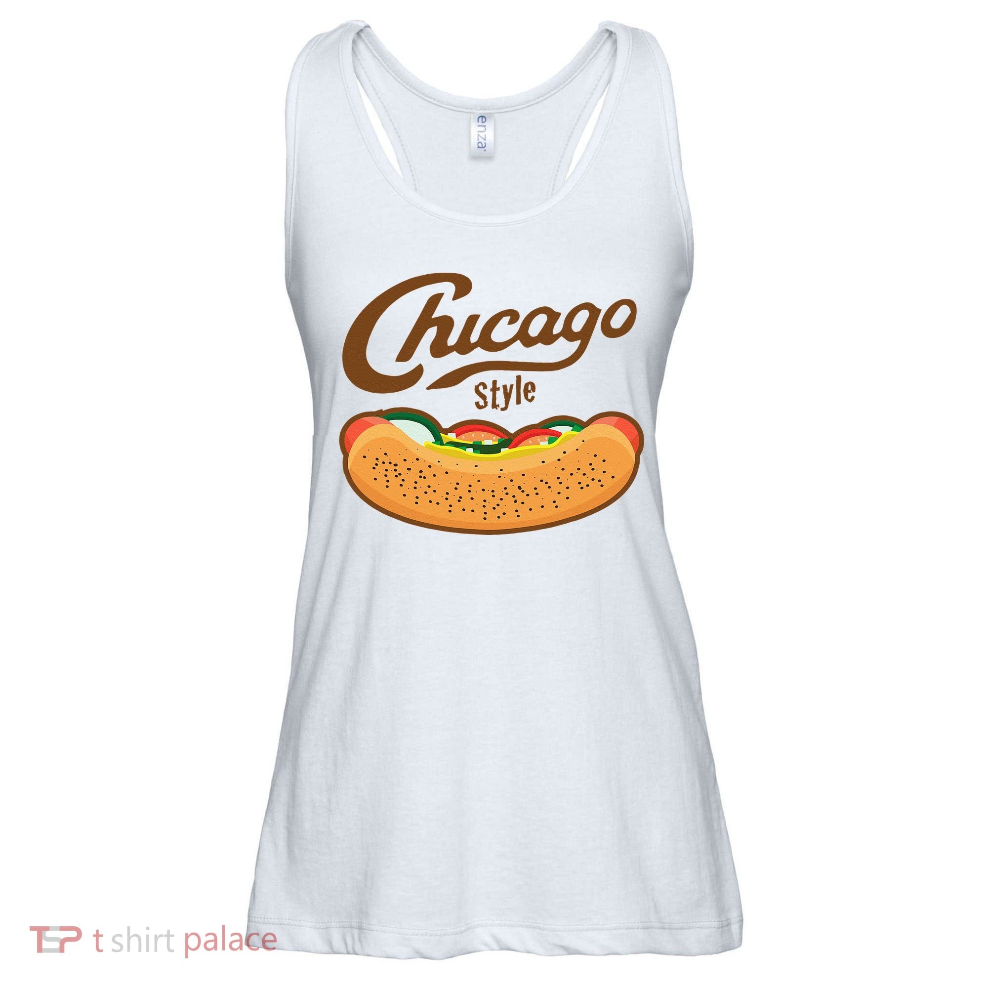 Chicago Style Hot Dog Summer Ladies Essential Flowy Tank