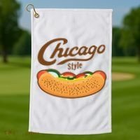 Chicago Style Hot Dog Summer Golf Towel thumb 1