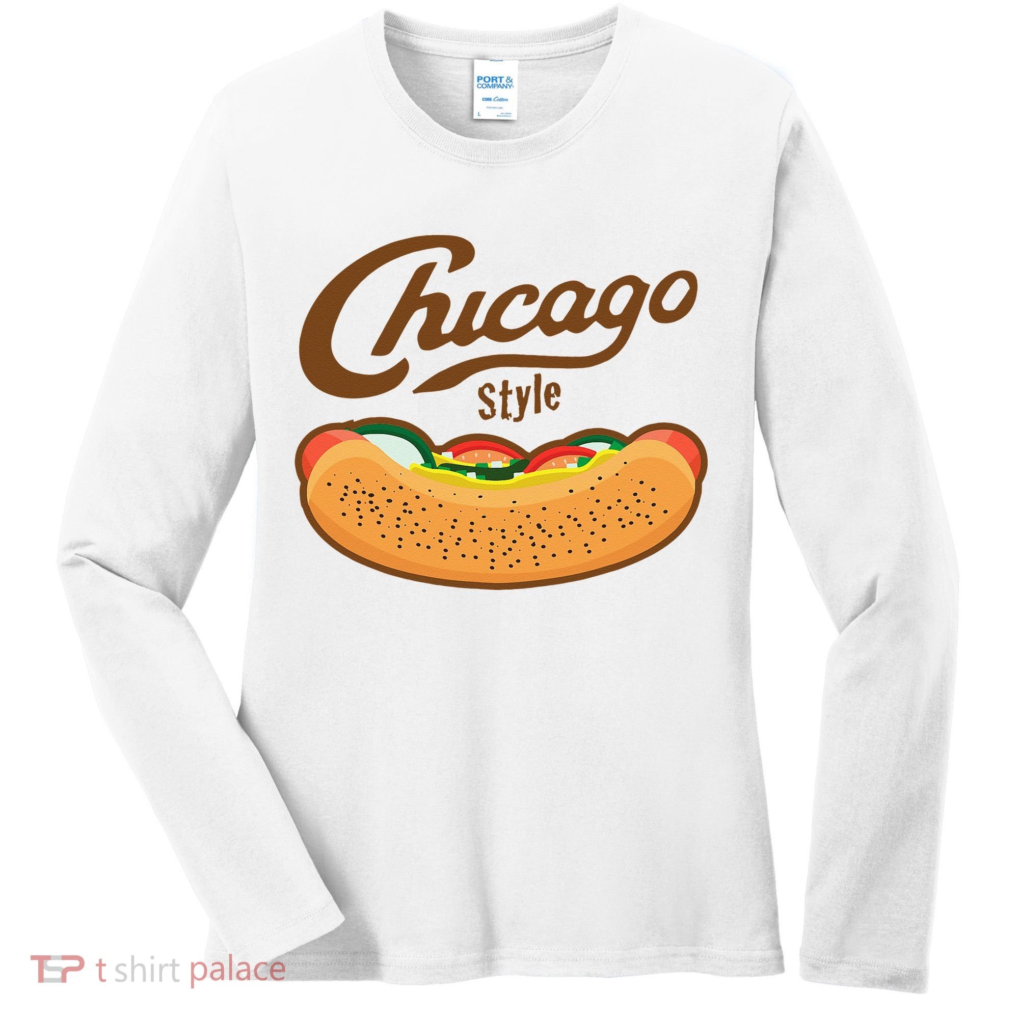 Chicago Style Hot Dog Summer Women's Long Sleeve Shirt