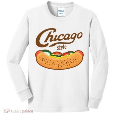 Chicago Style Hot Dog Summer Kids Long Sleeve Shirt