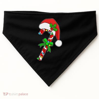 Christmas Santa Hat Candy Cane USA-Made Doggie Bandana