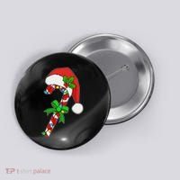 Christmas Santa Hat Candy Cane Button thumb 0