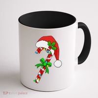 Christmas Santa Hat Candy Cane Coffee Mug thumb 1