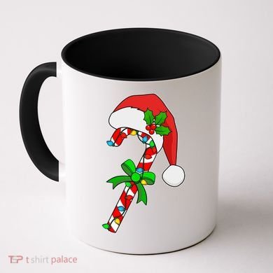 Christmas Santa Hat Candy Cane Coffee Mug