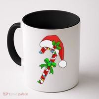 Christmas Santa Hat Candy Cane Coffee Mug thumb 0