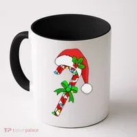 Christmas Santa Hat Candy Cane Coffee Mug thumb 0