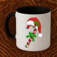 Christmas Santa Hat Candy Cane Coffee Mug thumb 2