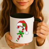 Christmas Santa Hat Candy Cane Coffee Mug thumb 3