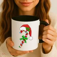 Christmas Santa Hat Candy Cane Coffee Mug thumb 3