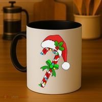 Christmas Santa Hat Candy Cane Coffee Mug thumb 4