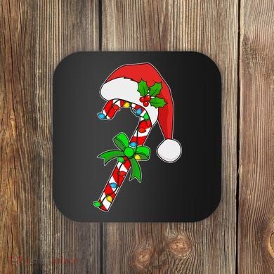 Christmas Santa Hat Candy Cane Coaster
