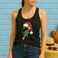Christmas Santa Hat Candy Cane Women's Tank Top thumb 2