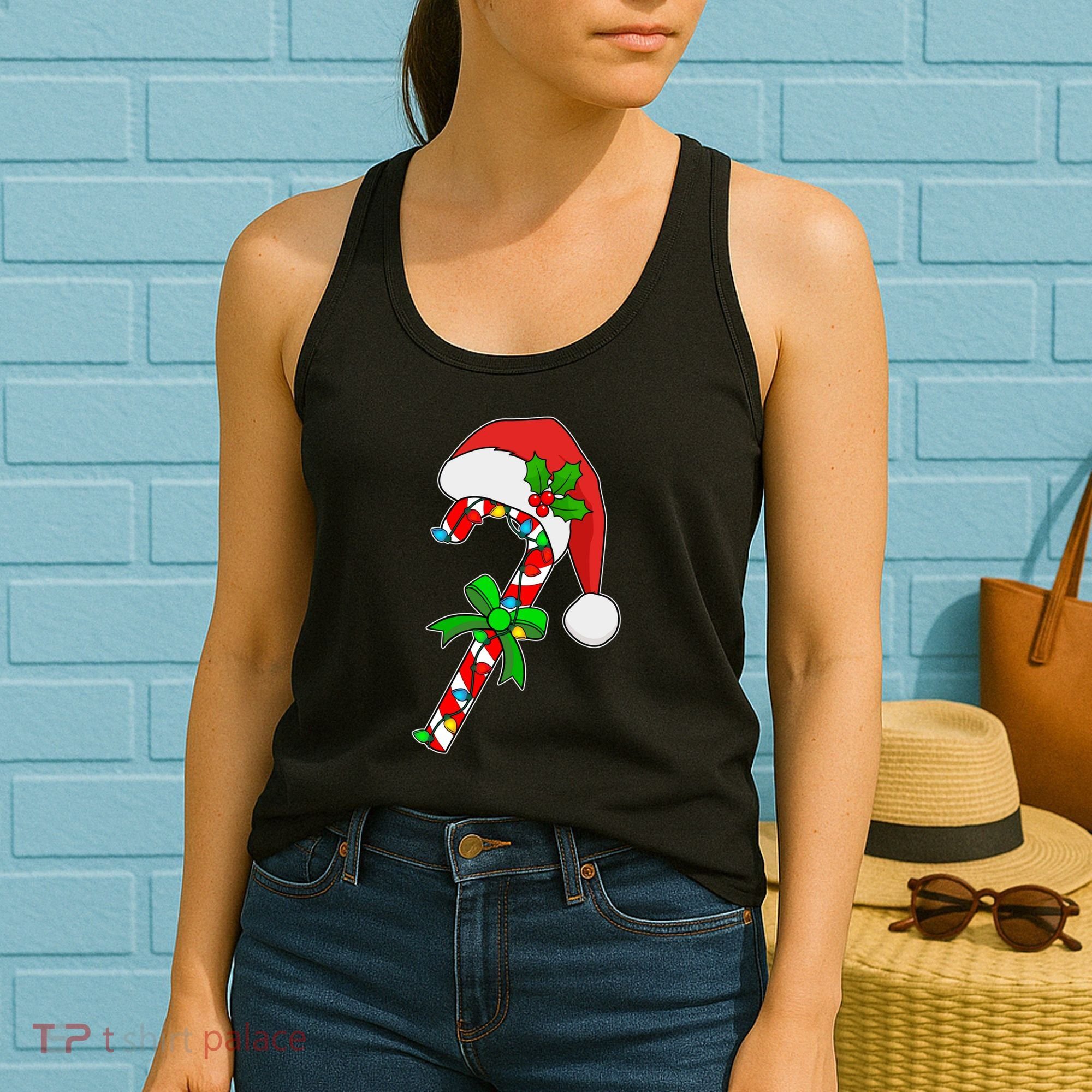 Christmas Santa Hat Candy Cane Women's Tank Top