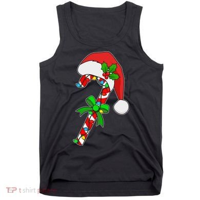 Christmas Santa Hat Candy Cane Tank Top