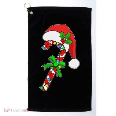 Christmas Santa Hat Candy Cane Golf Towel