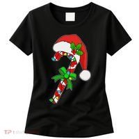 Christmas Santa Hat Candy Cane Women's T-Shirt thumb 0