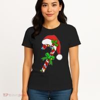 Christmas Santa Hat Candy Cane Women's T-Shirt thumb 4