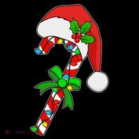 Christmas Santa Hat Candy Cane Women's T-Shirt thumb 6