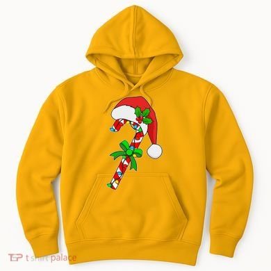 Christmas Santa Hat Candy Cane Hoodie