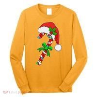 Christmas Santa Hat Candy Cane Long Sleeve Shirt thumb 0