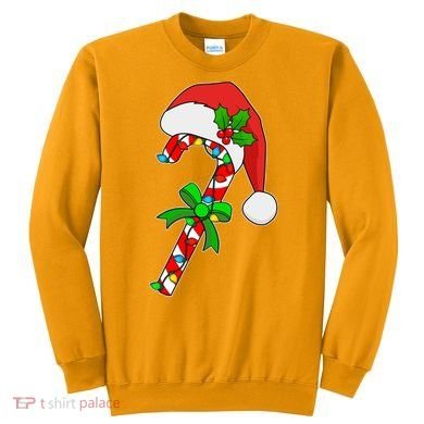 Christmas Santa Hat Candy Cane Sweatshirt