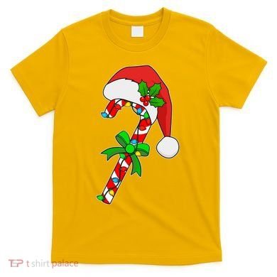 Christmas Santa Hat Candy Cane T-Shirt