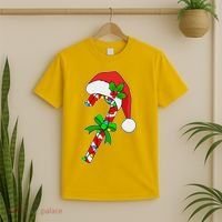 Christmas Santa Hat Candy Cane T-Shirt thumb 2