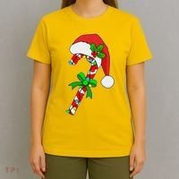 Christmas Santa Hat Candy Cane T-Shirt thumb 4
